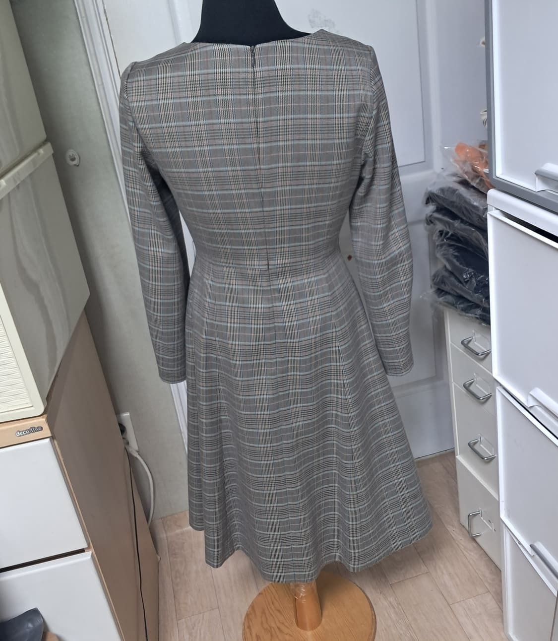 잇미샤 체크 롱 원피스 44~날씬55(상태상급) 상품이미지3