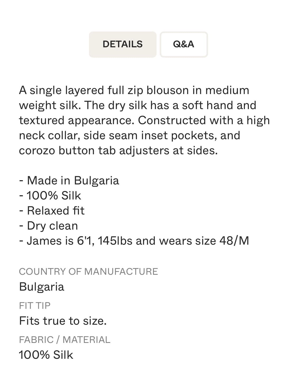 LEMAIRE 르메르 드라이실크 블루종 (48) 상품이미지3