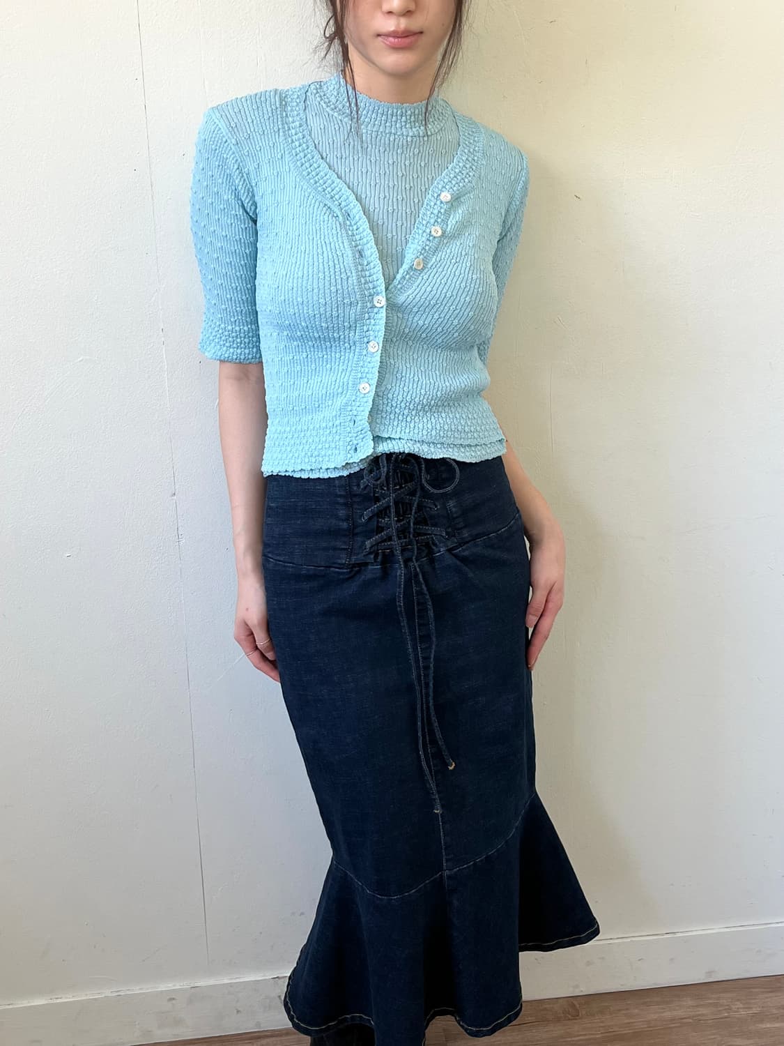 FLASH 실루엣 도트 가디건 상품이미지4