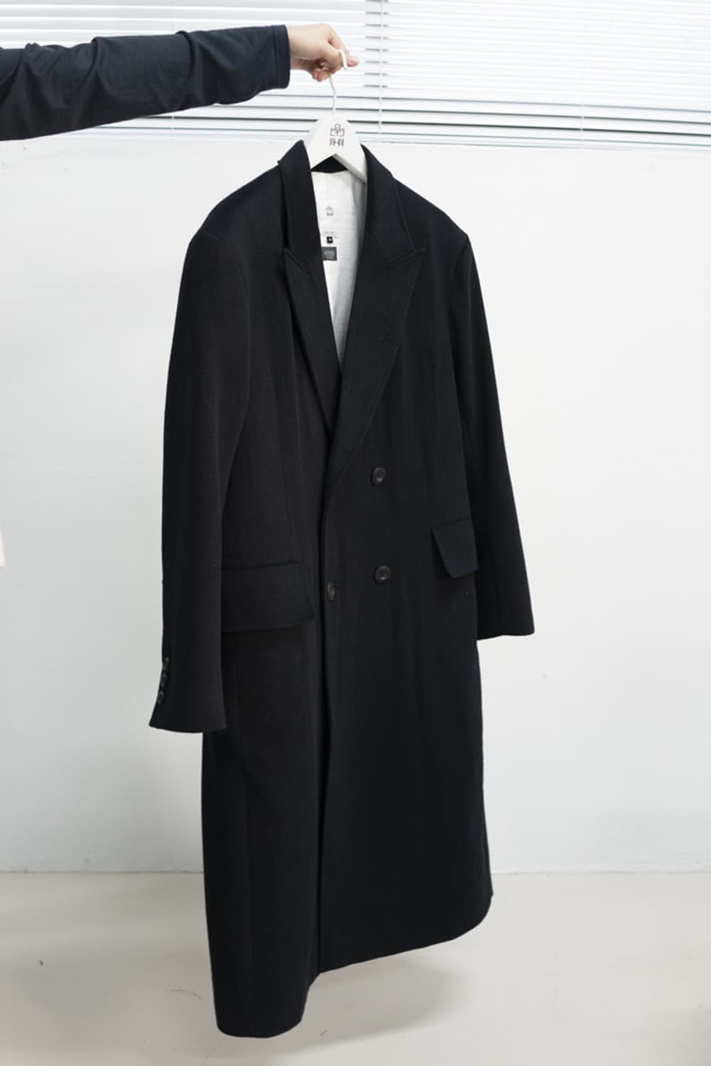 [4] 폴리테루 더블 브레스티드 코트 블랙 판매 상품이미지1