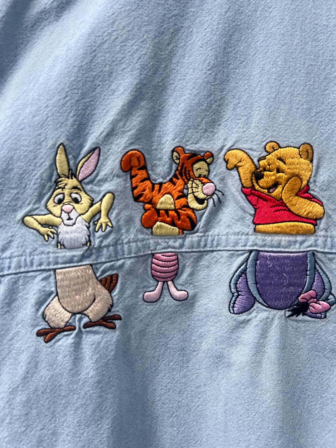 [L]90's Disney USA 디즈니 캐릭터 자수 데님 셔츠 상품이미지4