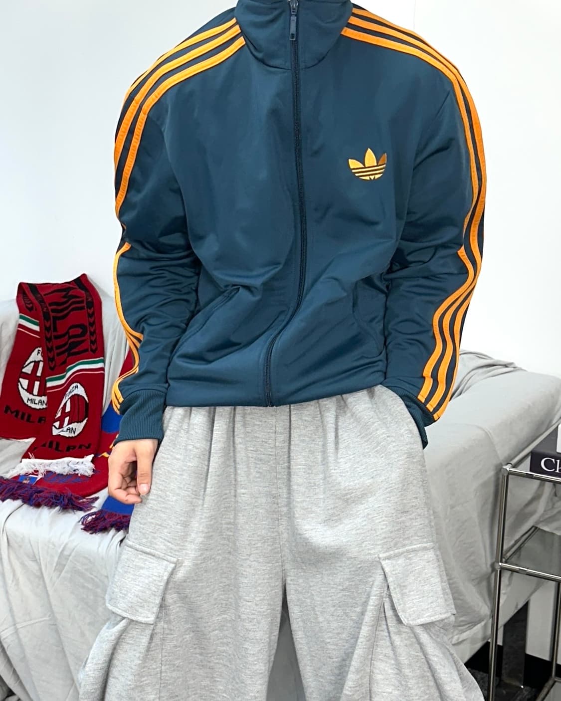 아디다스 파이어버드 블루 옐로우 트랙탑 져지 L 상품이미지2