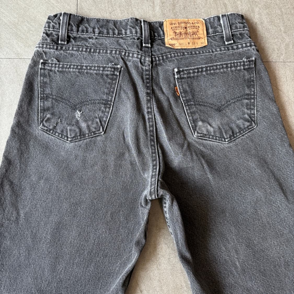 94년 미국 생산 리바이스 550데님 오렌지탭 블랙 팬츠 상품이미지7