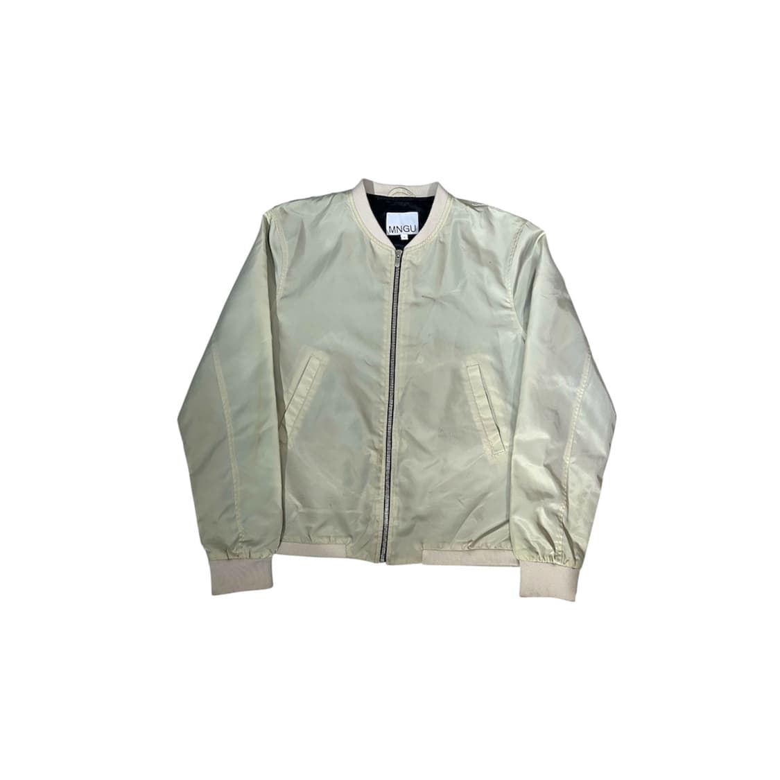 일본 빈티지 MNGU 베이지 마원 항공 잠바 블루종 자켓 S 상품이미지4