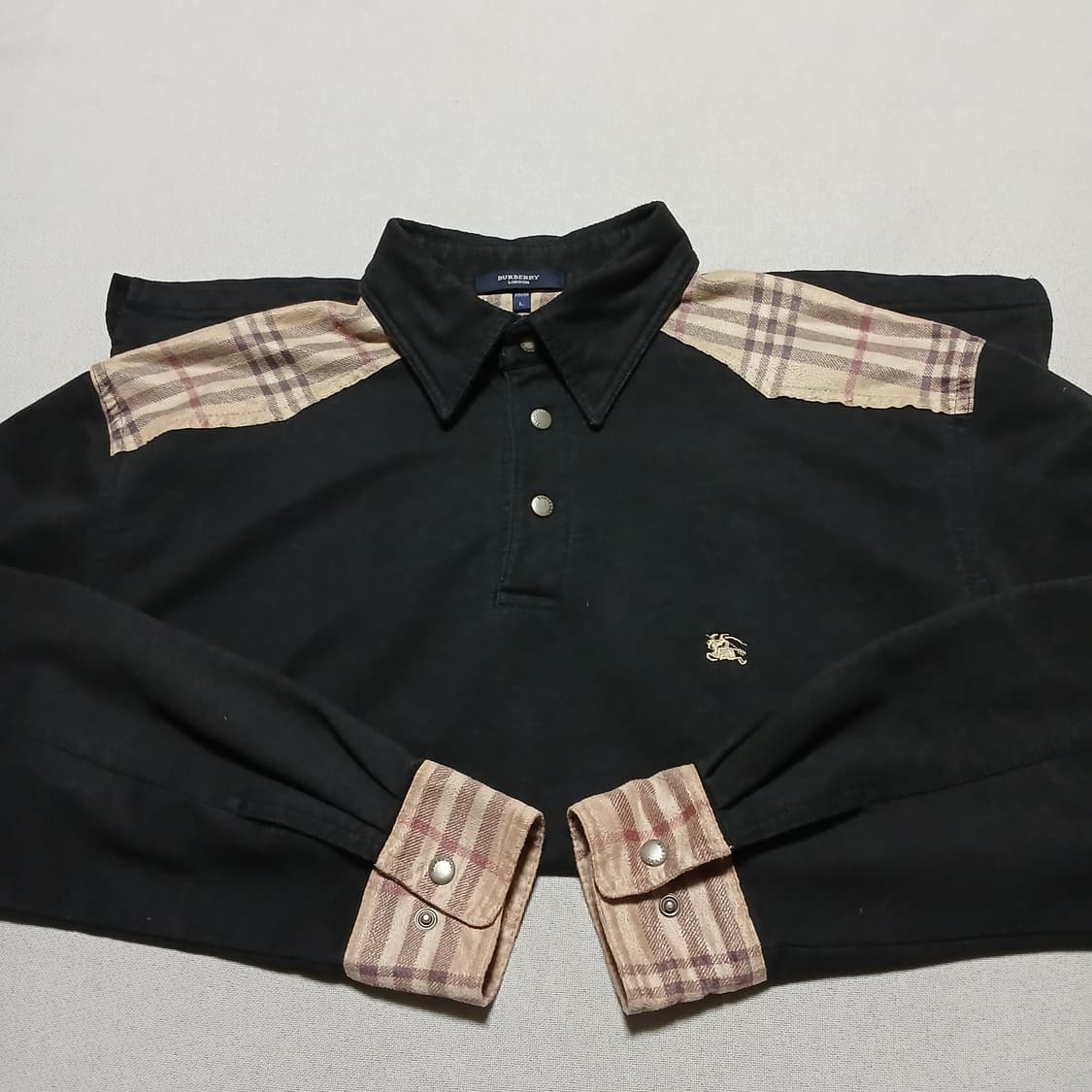 Burberry 버버리 빈티지 카라 스웨이드 포인트 체크 상품이미지1