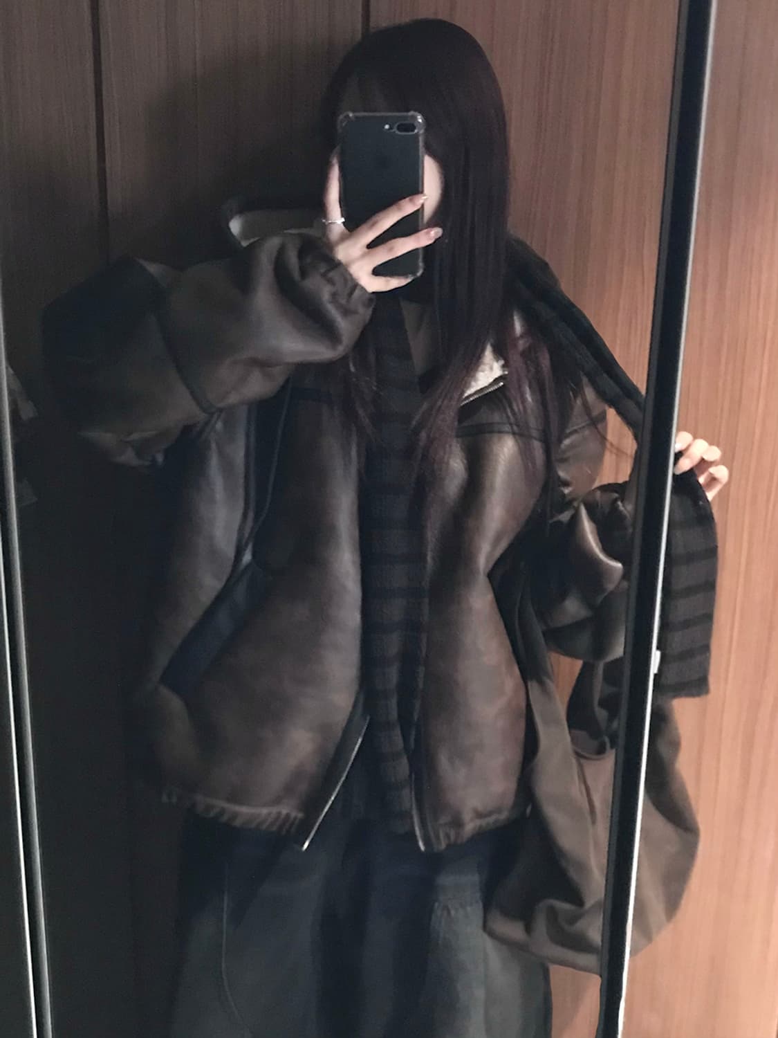 고퀄 원가 11만 7000원 후드 집업 무스탕 새 상태 상품이미지5