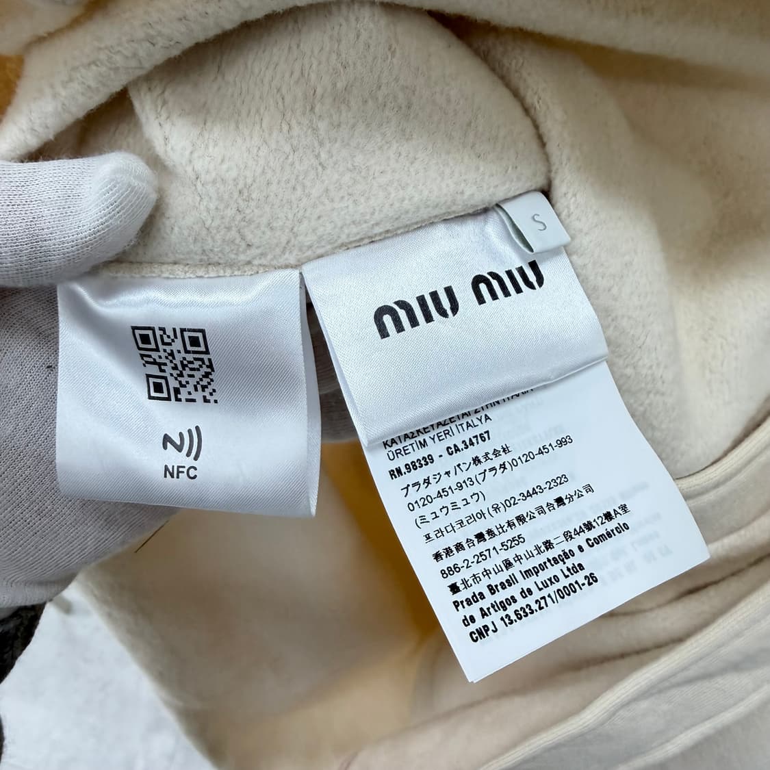 [S+급/오버핏S] 미우미우 자수 로고 오버 코튼 셔츠 상품이미지8
