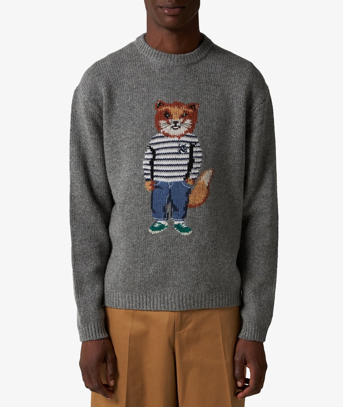 메종 키츠네 드레스드 폭스 인타르시아 울 니트 스웨터 상품이미지1