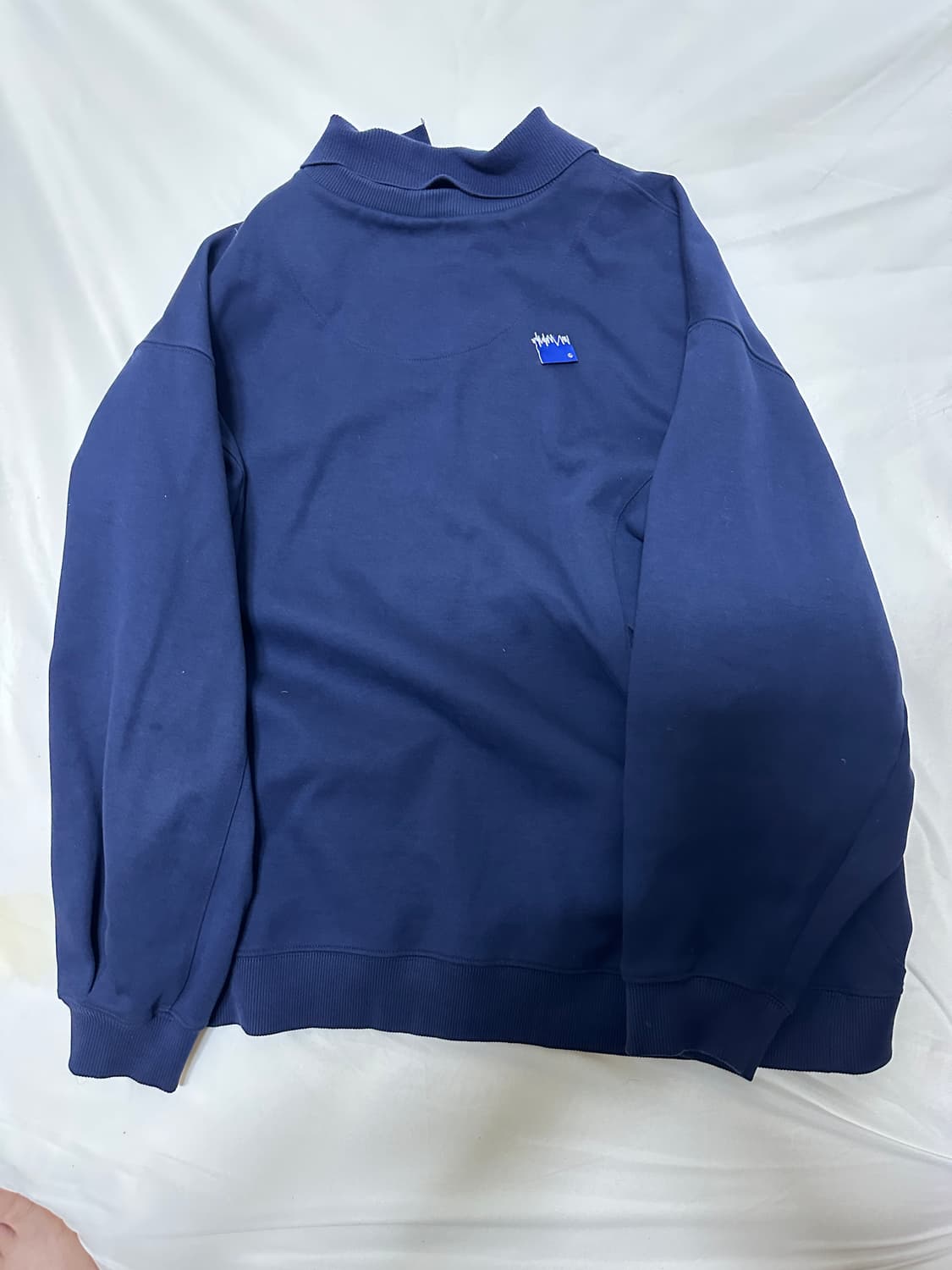 자라 아더에러 오버사이즈 폴로셔츠 네이비 L - XL 상품이미지4