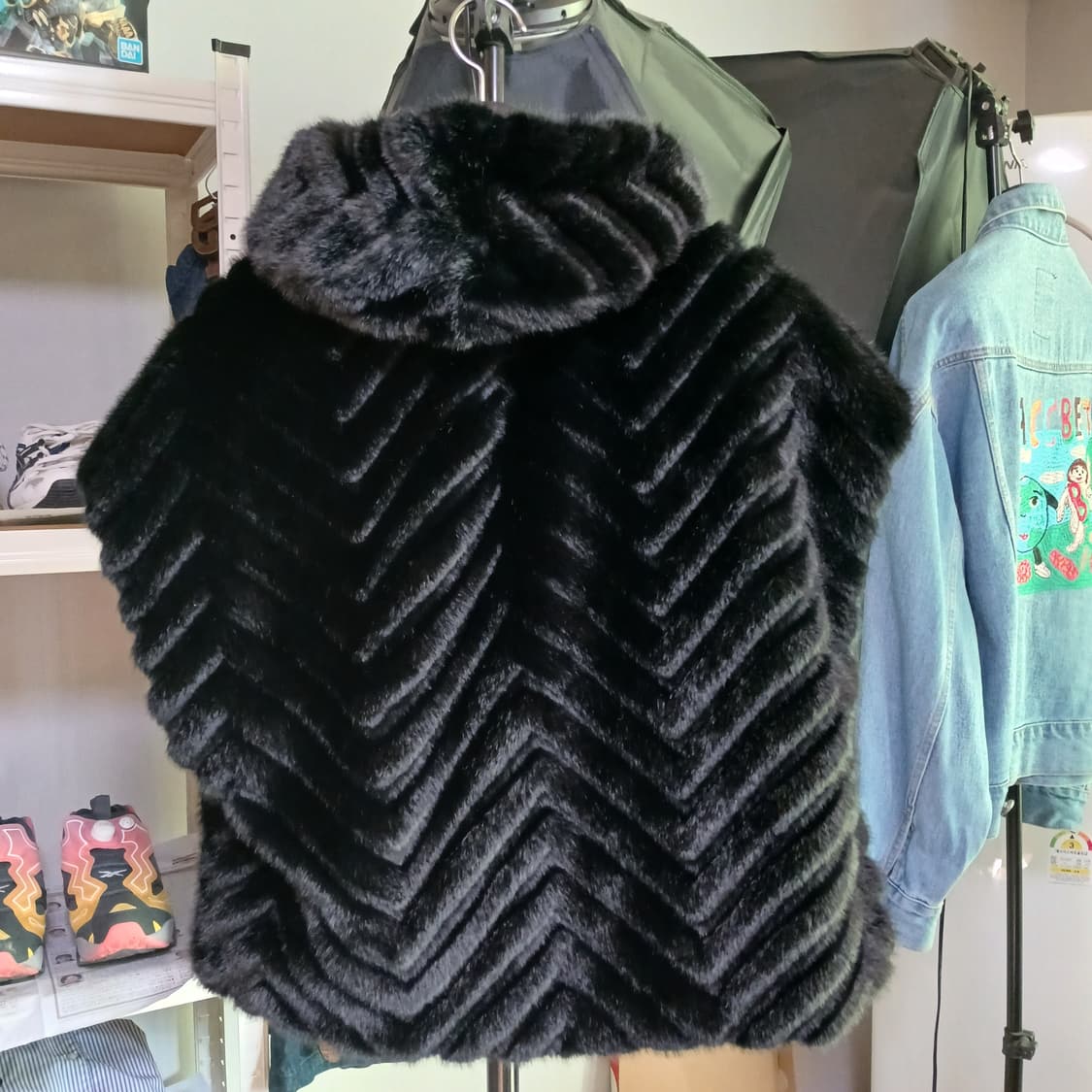 liobell 리오벨 퍼 자켓 케이프 밍크 후드 조끼 베스트 상품이미지9