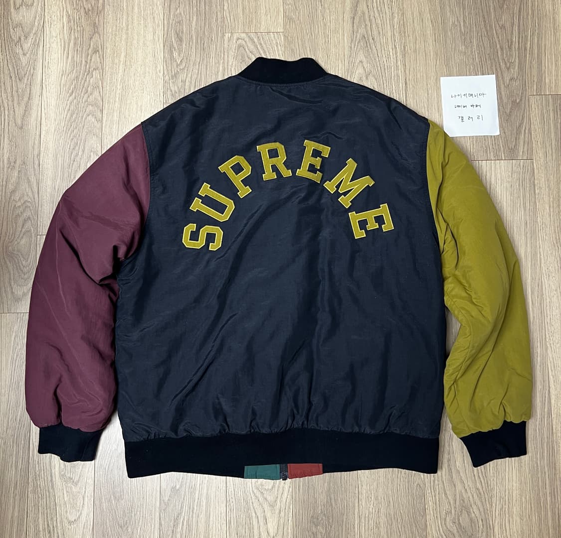 [L] 슈프림 × 챔피온 17FW 컬러블럭 봄버 자켓 멀티 컬러 상품이미지5