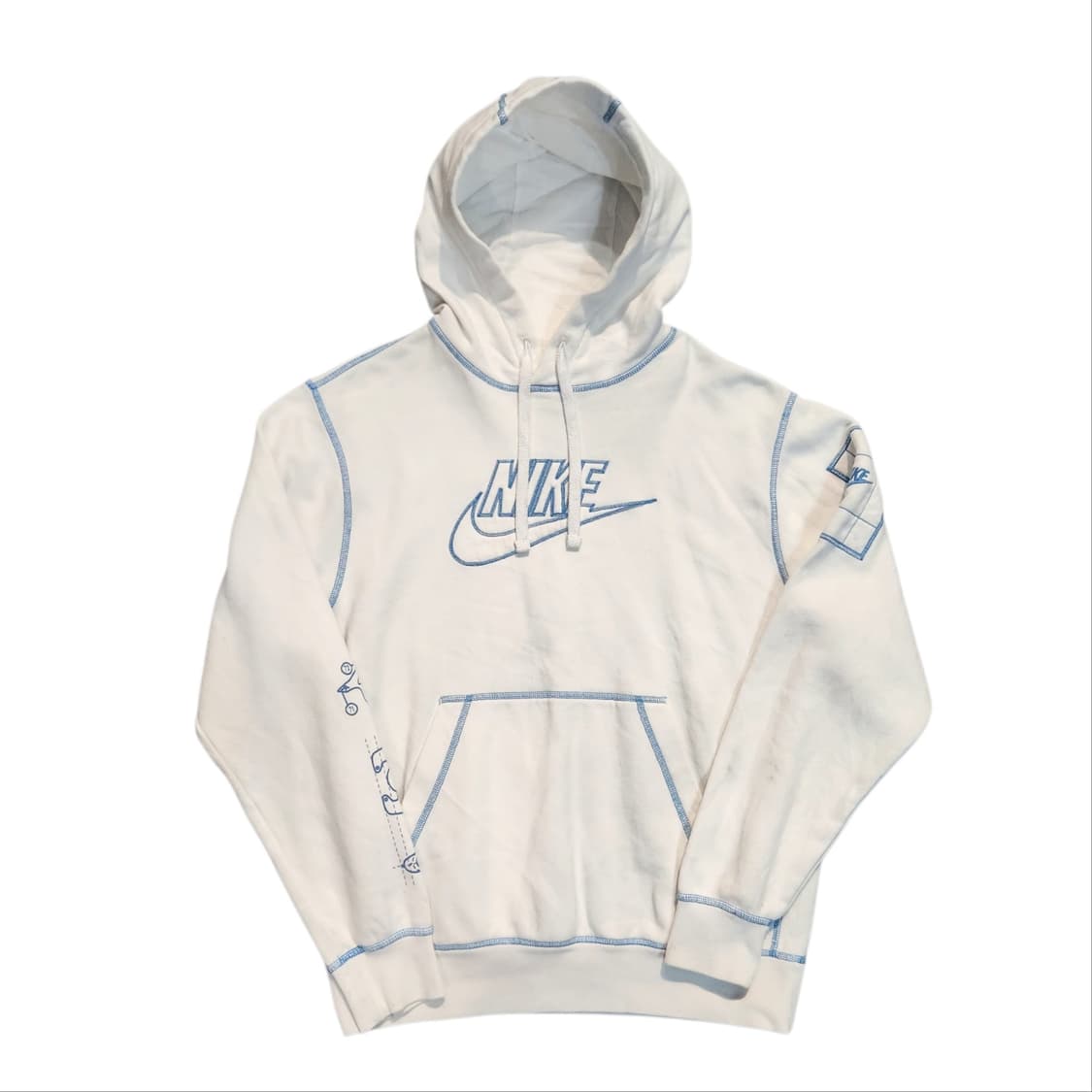 나이키 스우시 로고 화이트 후드티 (M) 상품이미지1