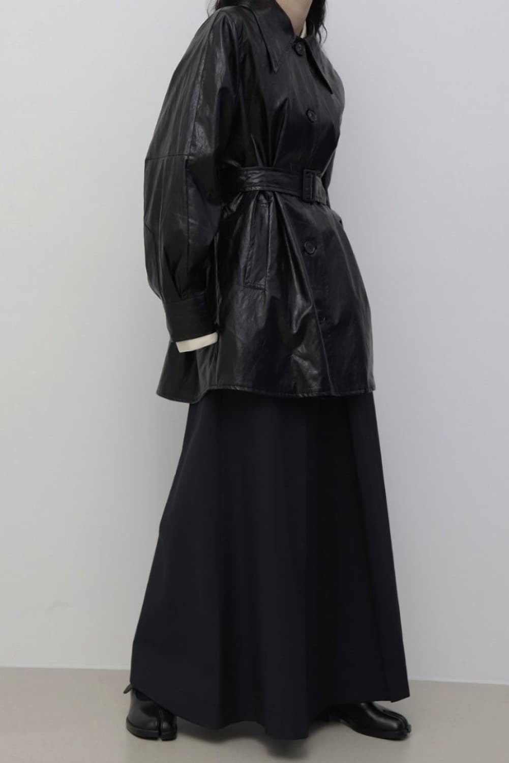 트리밍버드 레더 하프 트렌치 상품이미지5