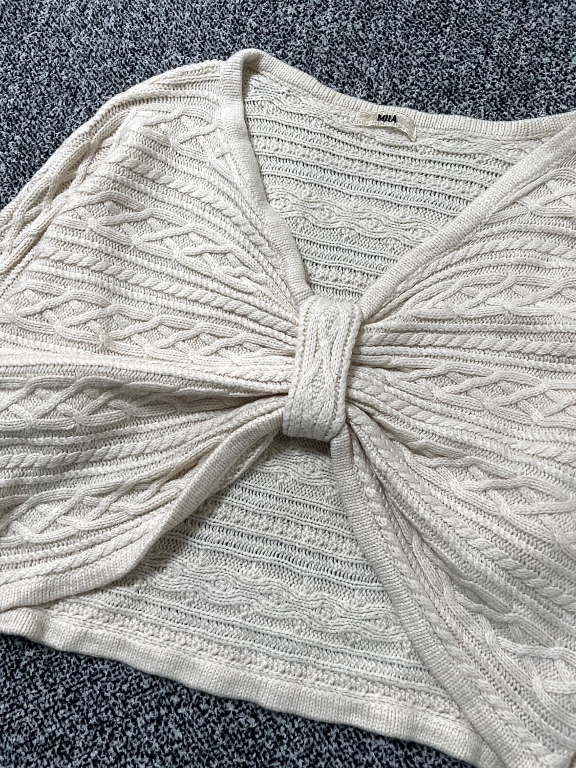 vinteちきゅ. MIIA 리본 가디건 연분홍 니트 모리걸 히메 상품이미지2