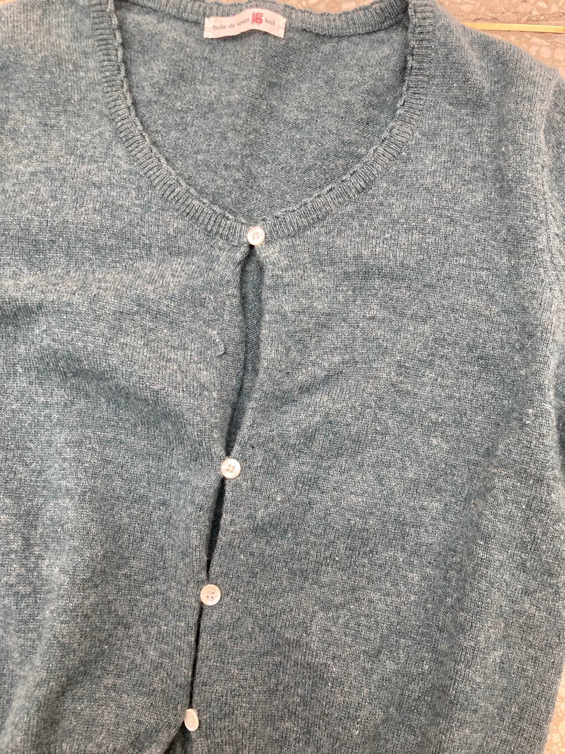 어두운 민트 가디건 상품이미지4