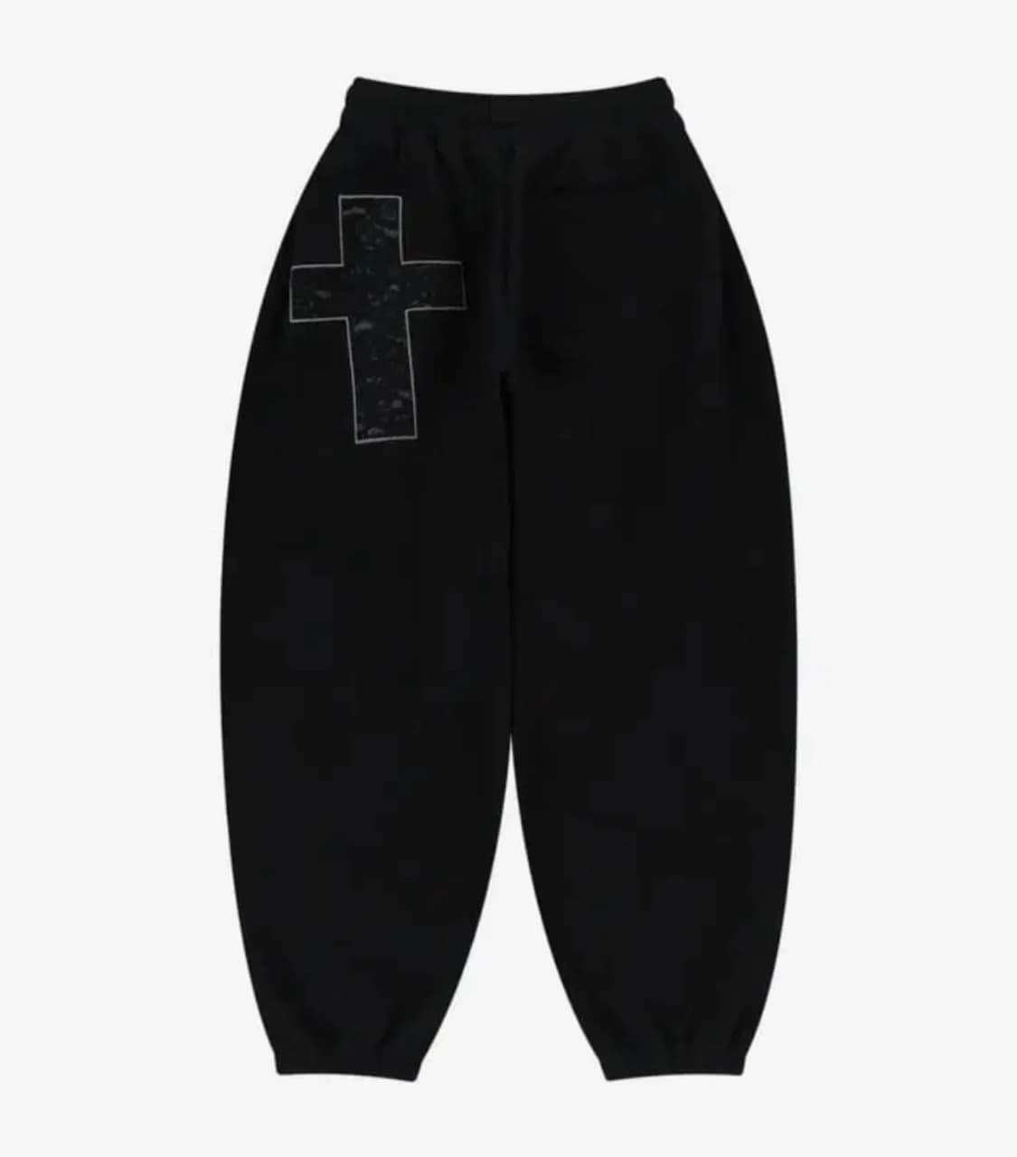 아캄 레이스 크로스 패치 스웻팬츠 조거팬츠 블랙 2사이즈 상품이미지2
