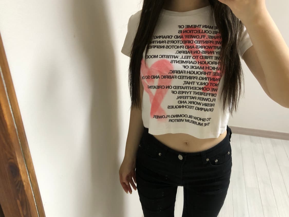 CROP HEART PRINTED T-SHIRTS 상품이미지3