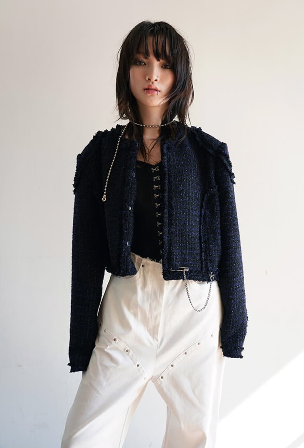 Dared 데어드 트위드자켓 네이비 상품이미지2