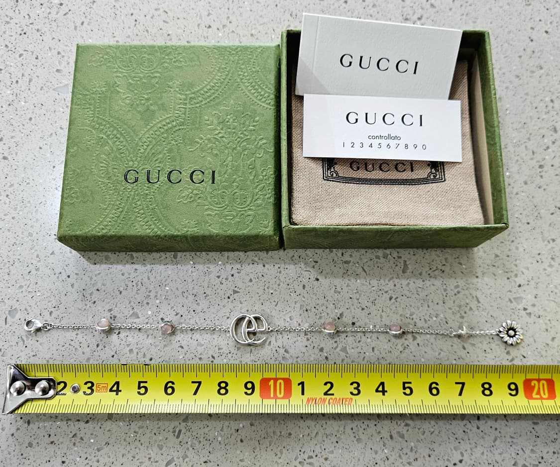 구찌 GG 마몽 핑크 자개 실버 팔찌 16사이즈 [정품] 상품이미지4