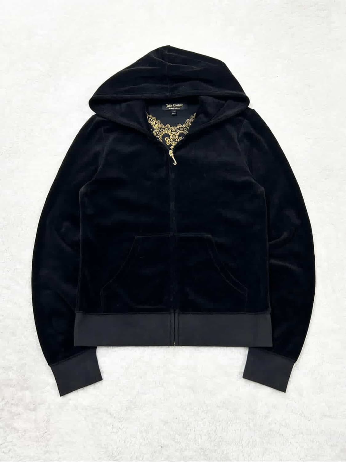 쥬시꾸뛰르 빅로고 블랙 벨벳 후드집업 상품이미지5