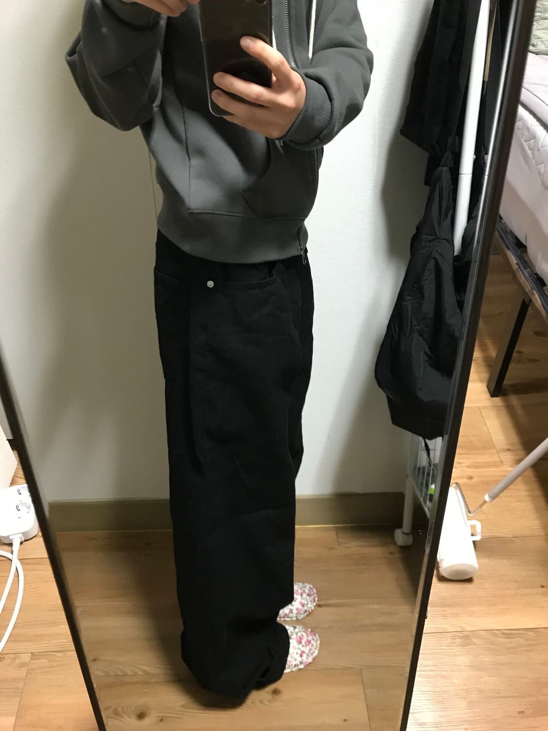 블랙 면데님 상품이미지2