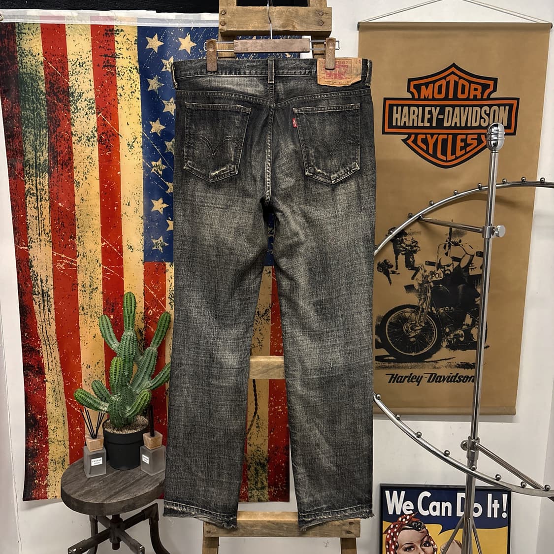 00s 리바이스 519 재팬라인 그런지 데미지 워싱 데님팬츠 N1000  상품이미지2