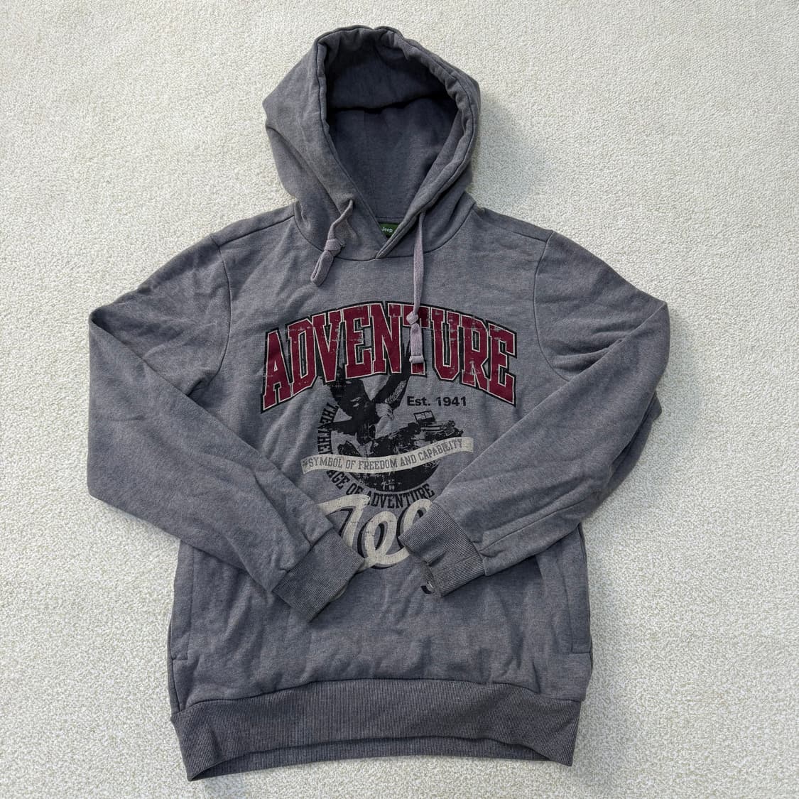 [L] 지프 어드벤쳐 로고 그레이 후드티 0105T1 상품이미지1