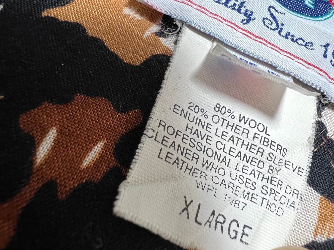 하드락카페 그레이 바시티 자켓 XL / 울 레더 슬리브 상품이미지10