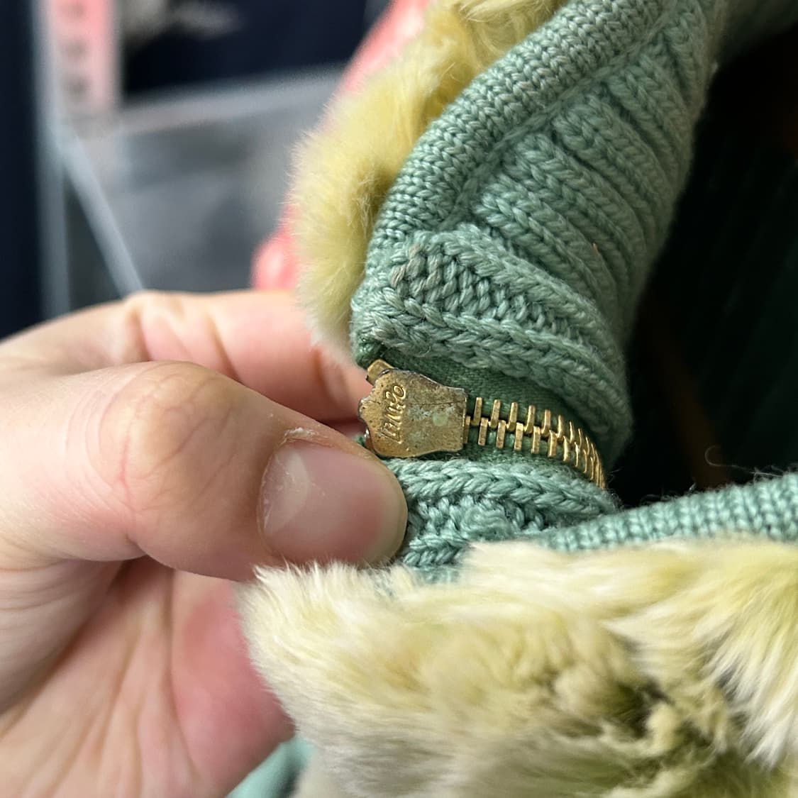 90s 펜디 리얼퍼 니트 집업  상품이미지6