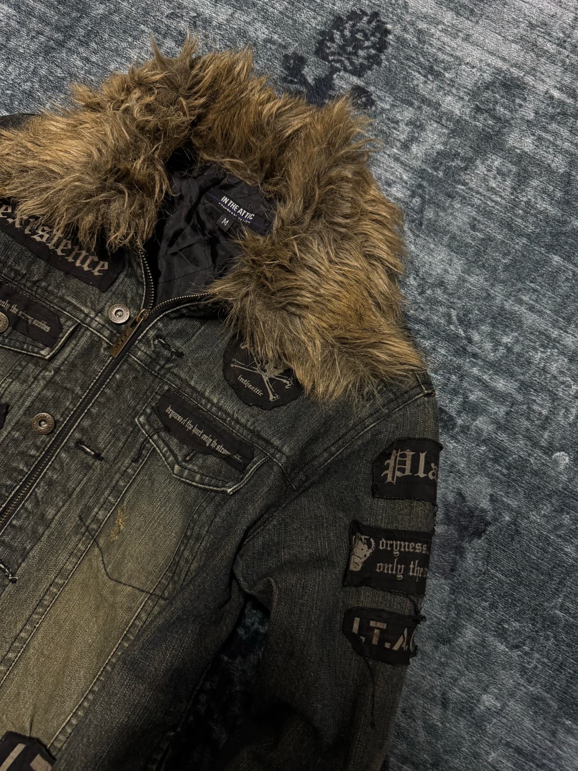 In the attic 00s patch trimming fur deni 상품이미지3