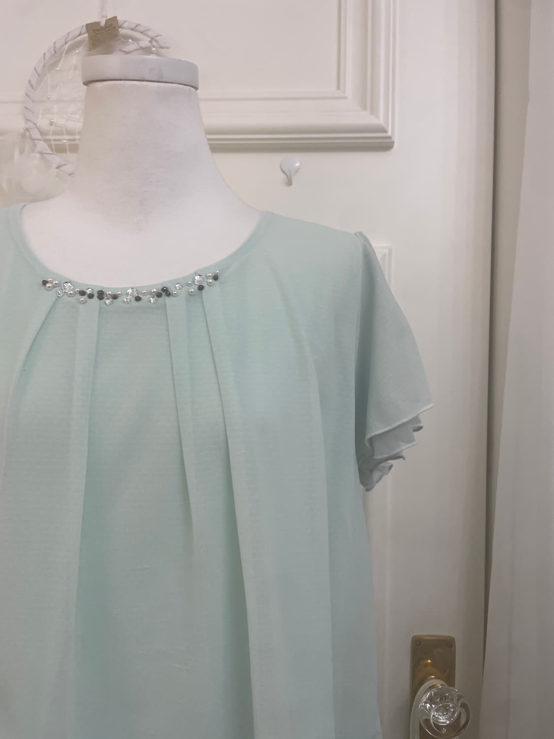 mint beads point ruffle blouse(size-L) 상품이미지6