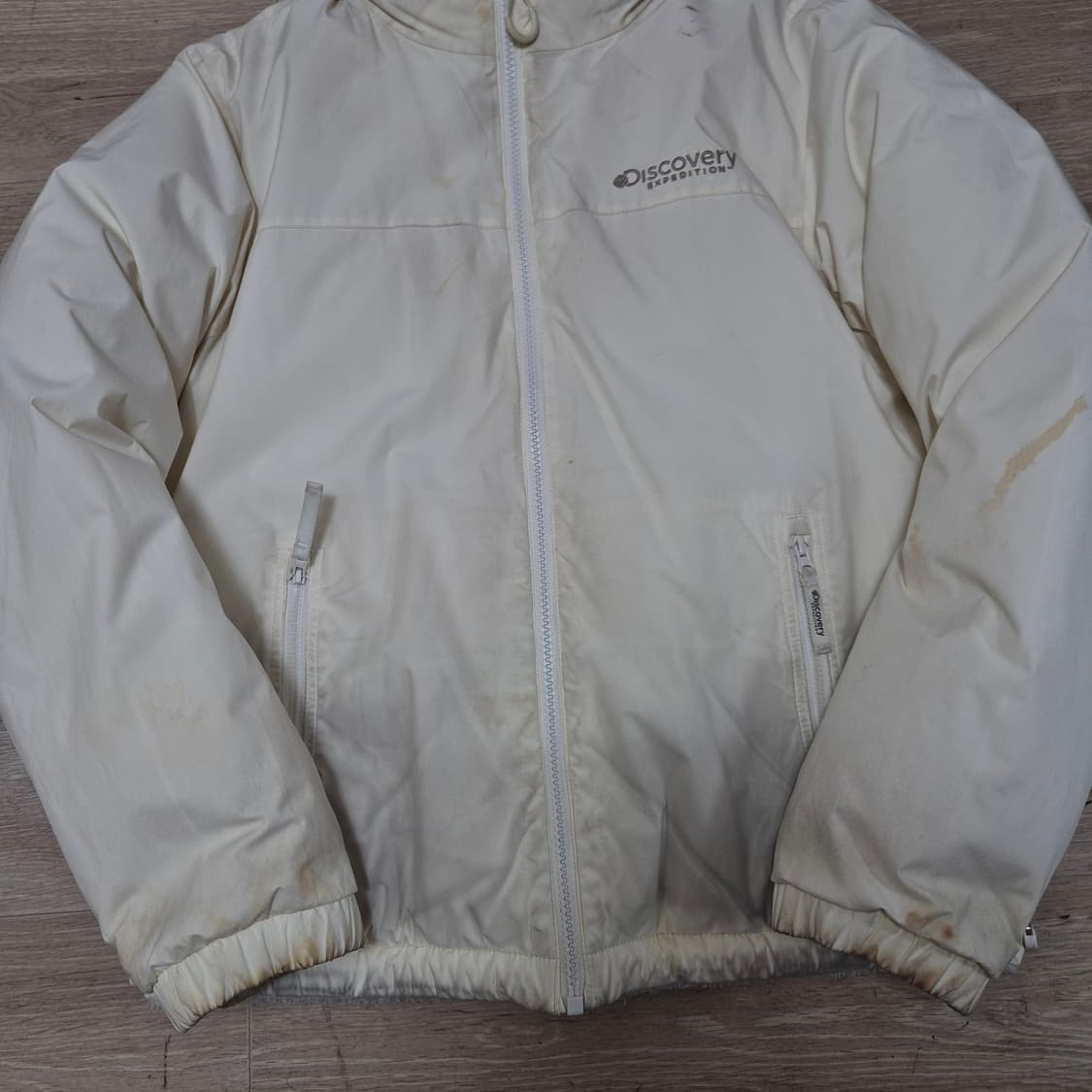 디스커버리 구스다운 리버시블 후리스 숏패딩 S(90) 상품이미지3