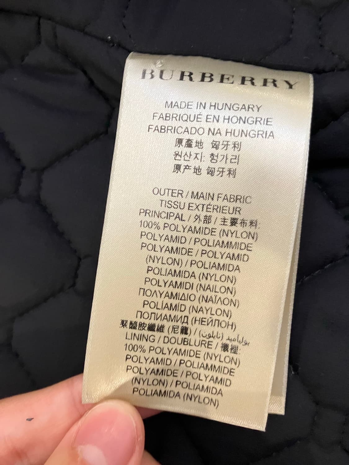 버버리 퀼팅 가죽카라 나일론 패딩 맥코트 블랙 상품이미지7