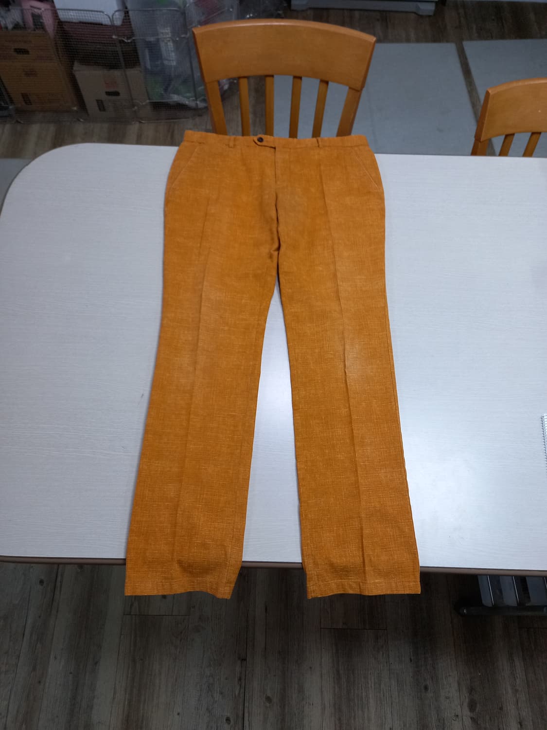 32 BASSO 린넨함유 여름용 면바지 오렌지 32-389 상품이미지1