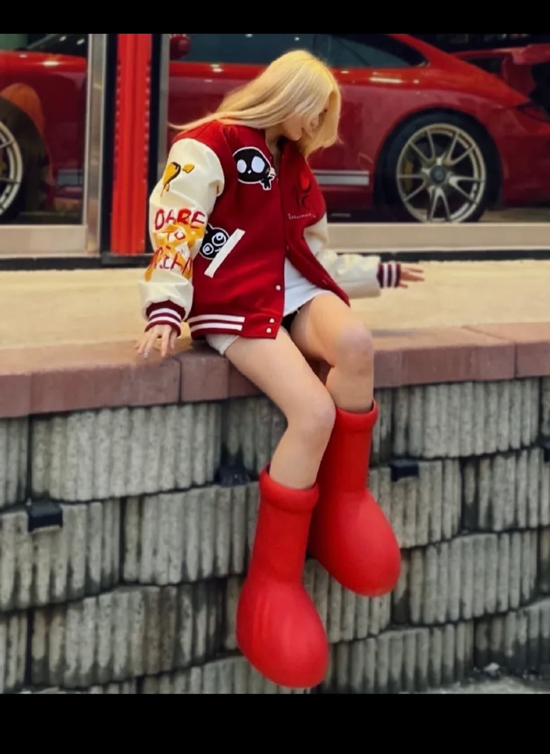 수아트 바시티 자켓 레드 M 사이즈 팔아용 상품이미지2