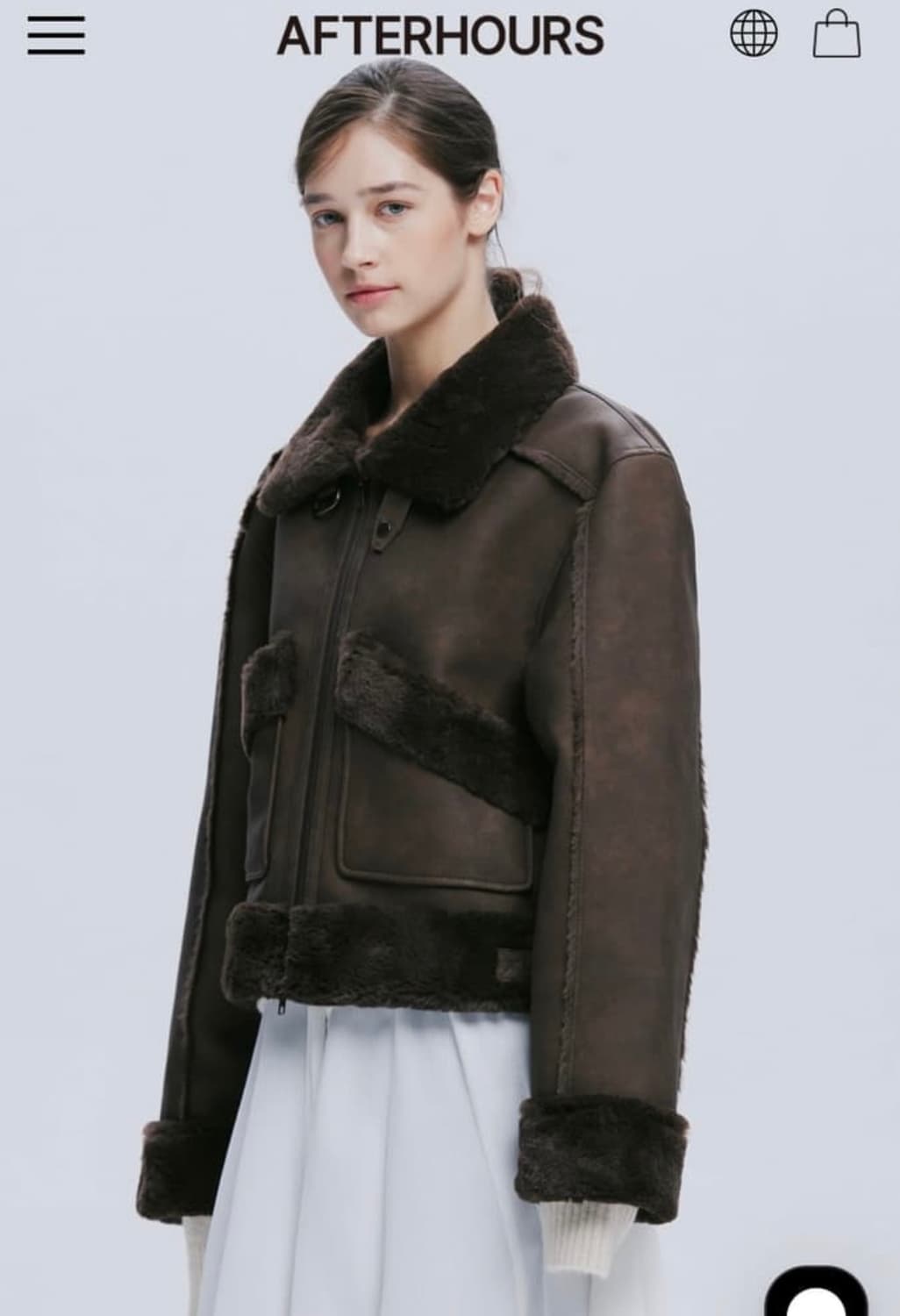 애프터아워즈 무스탕 자켓 브라운 1 상품이미지2