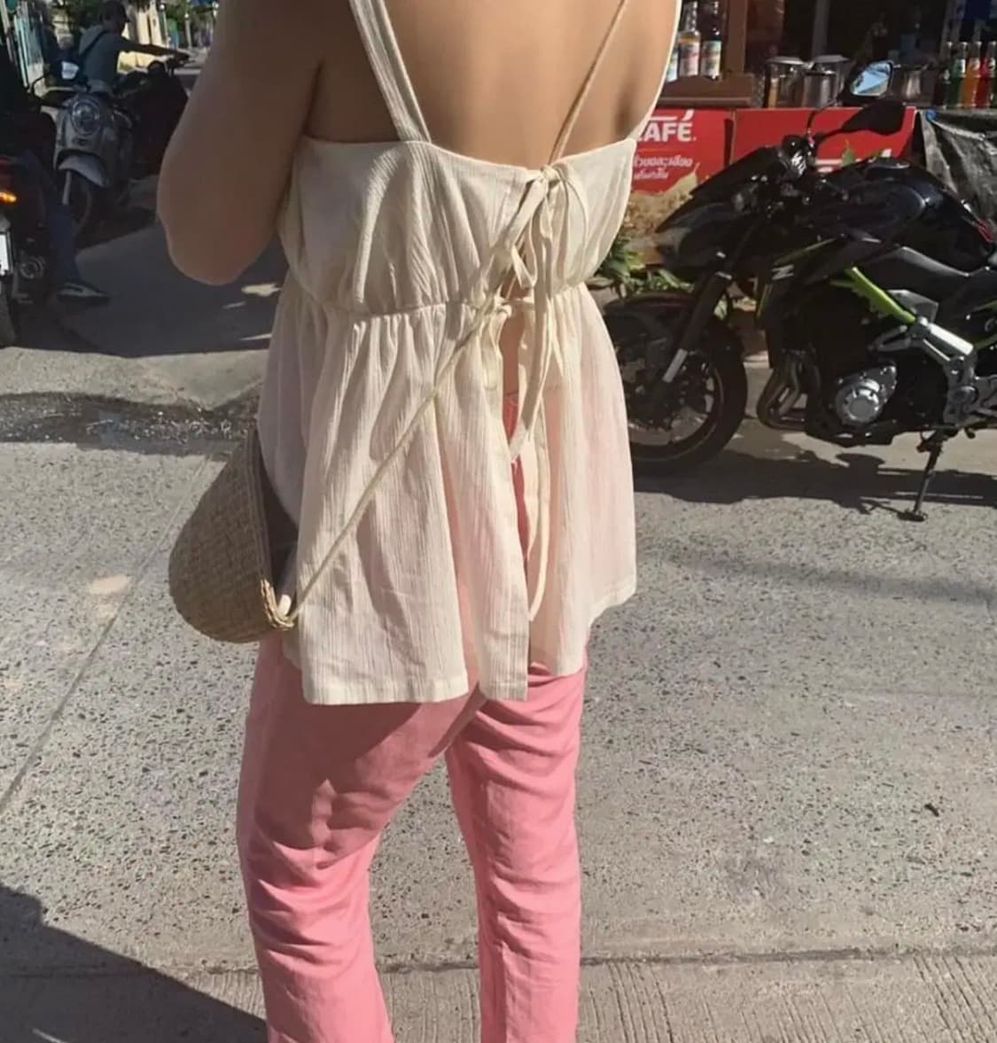 모코블링 린넨 나시 블라우스, 슬리브리스 상품이미지6