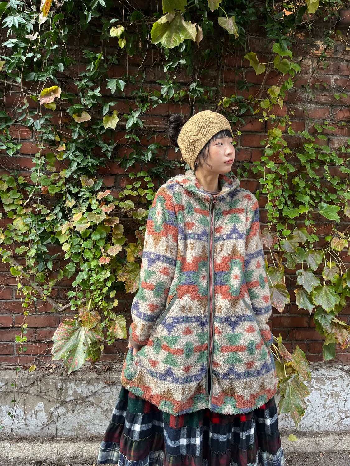 티티카카 히피패턴 롱 후리스 상품이미지1