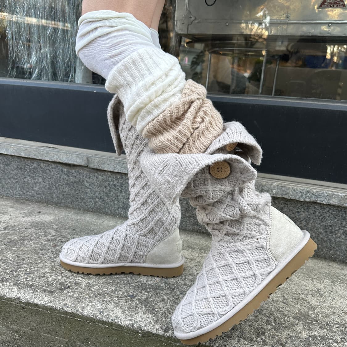 00s 크리스 크로스 니트 카디 어그 부츠 상품이미지7