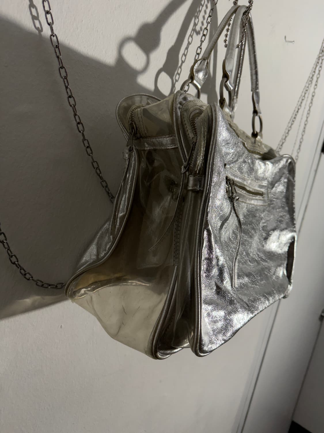 atos lombardini 실버 PVC 빅 모터백 상품이미지3