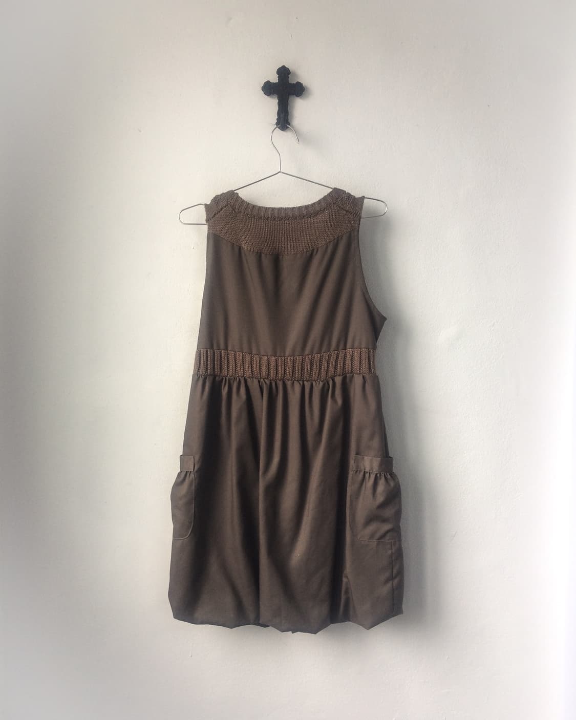 Cable knitted point sleeveless onepiece 상품이미지4
