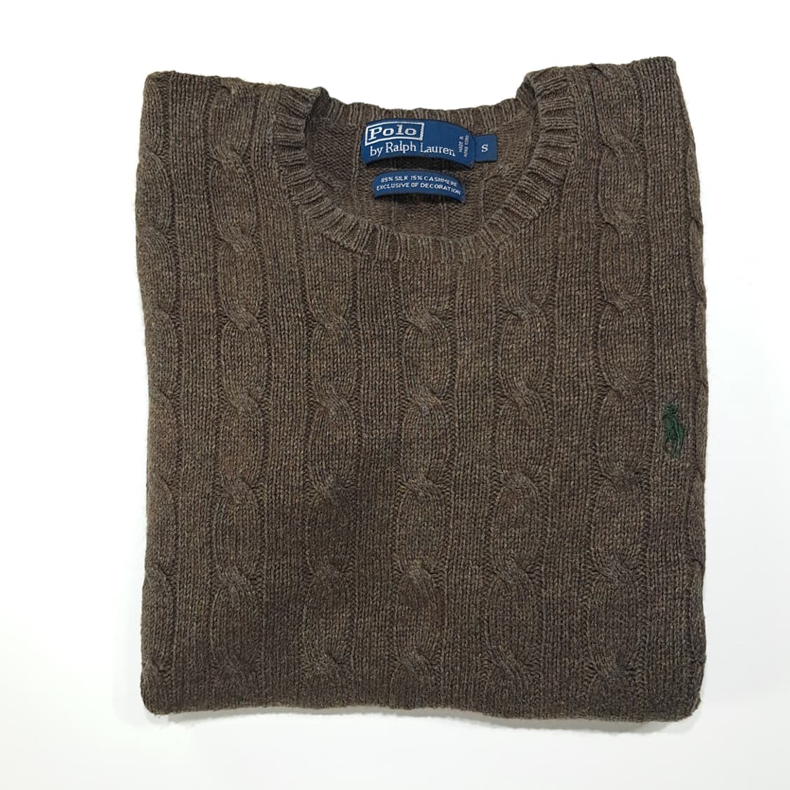 CL826 S 폴로 90s 홍콩판 실크캐시미어 케이블 브라운 니트 스웨 상품이미지7