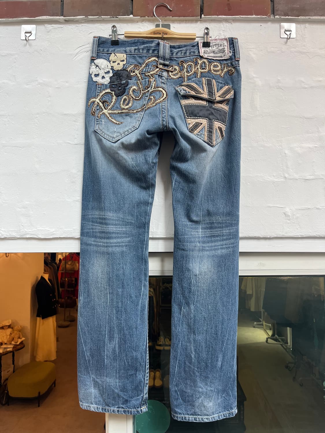 Red Pepper Jean Japan  백 패치 워싱 데님팬츠 W32 상품이미지10