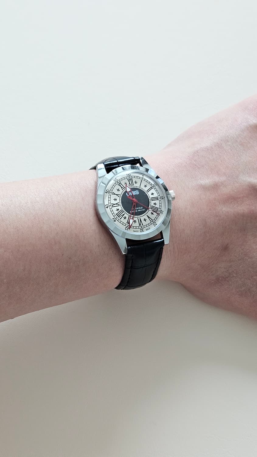 빈티지 오리스 로마문자 다이얼 수동 시계 상품이미지2