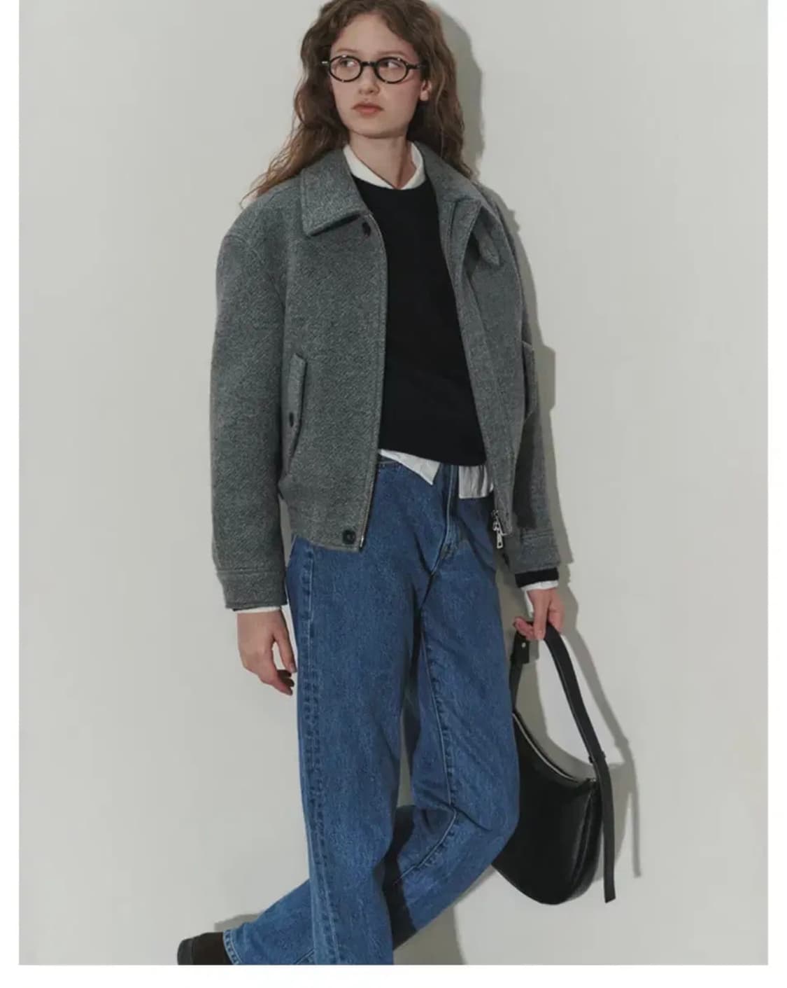 던스트 텍스처드 카라 울 블루종 자켓 XS 상품이미지2