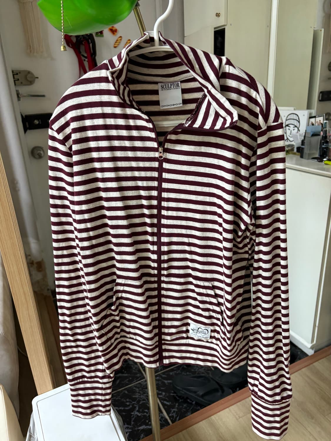 스컬프터 Striped Jersey Burgundy 집업 상품이미지5