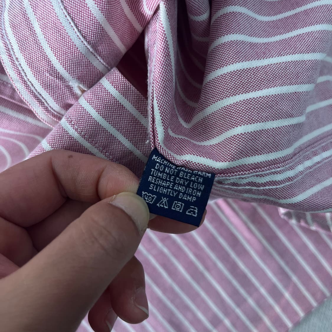 100 폴로랄프로렌 핑크 스트라이프 코튼 셔츠 상품이미지7