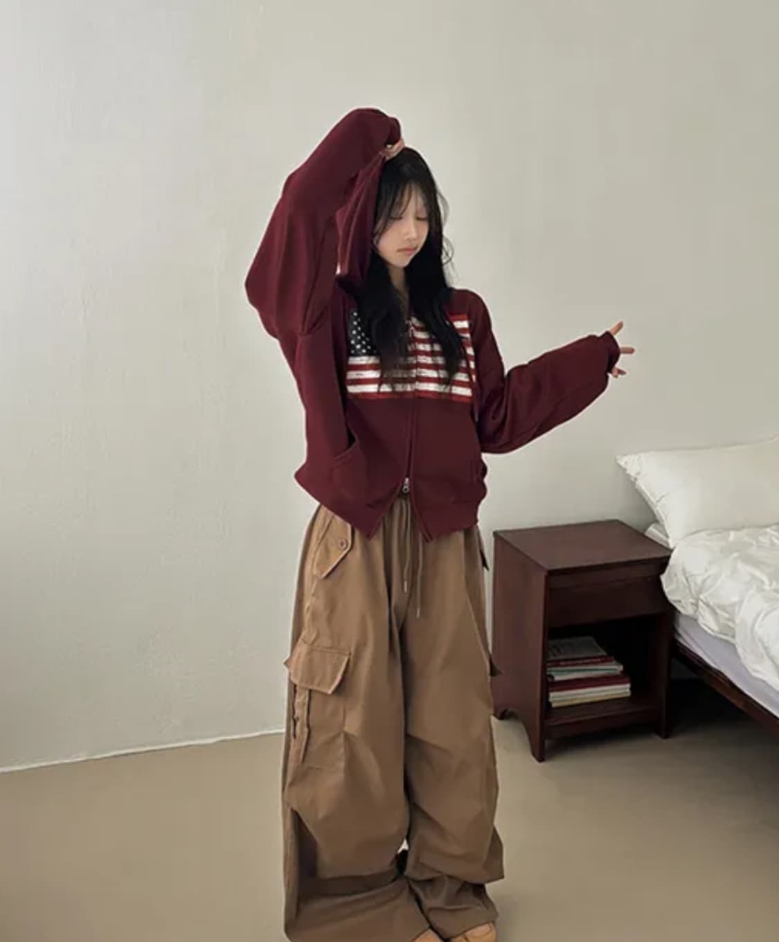 미국 성조기 프린팅 후드집업 상품이미지2