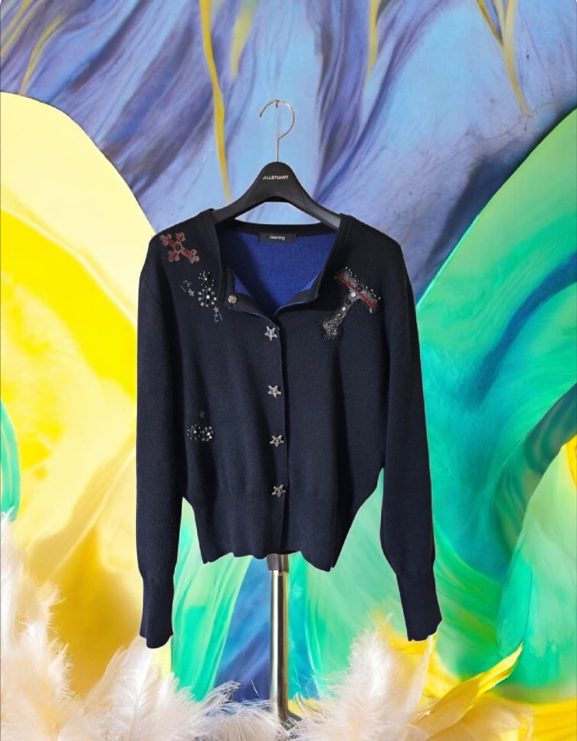 블루밍 자수 비즈 니트 가디건 F / 유니크 포인트 / 상태좋음 상품이미지10