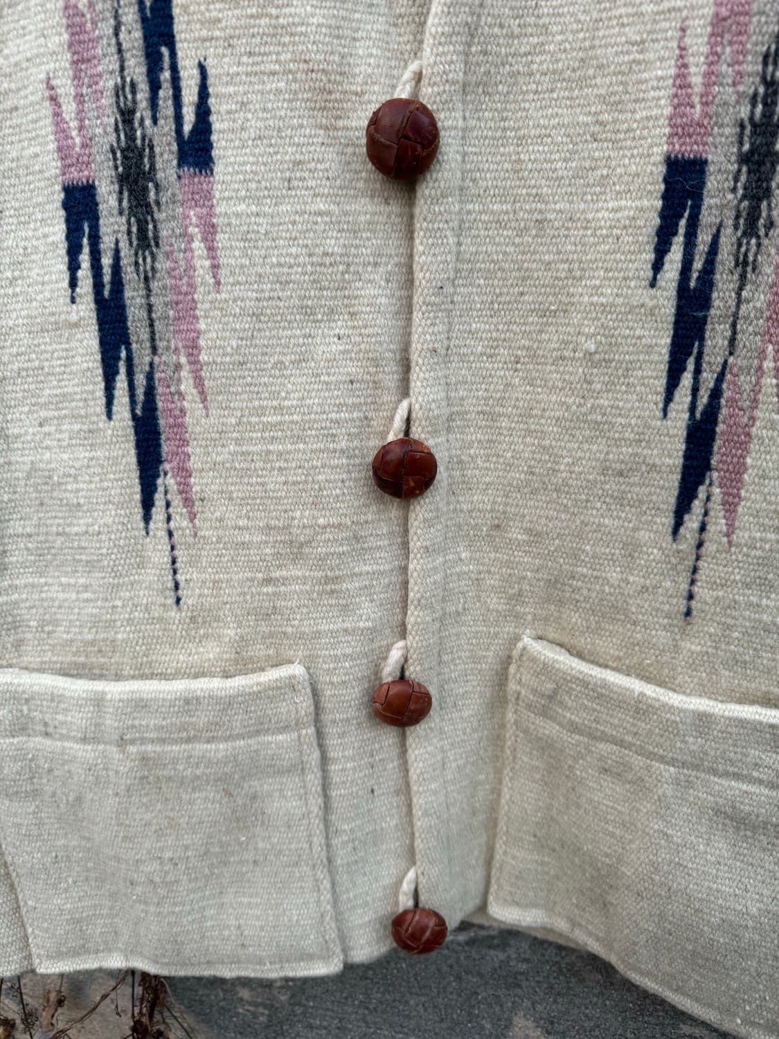 60s ~ 70s 빈티지 핸드 우븐 울 오르테가 치마요 베스트 조끼 상품이미지6